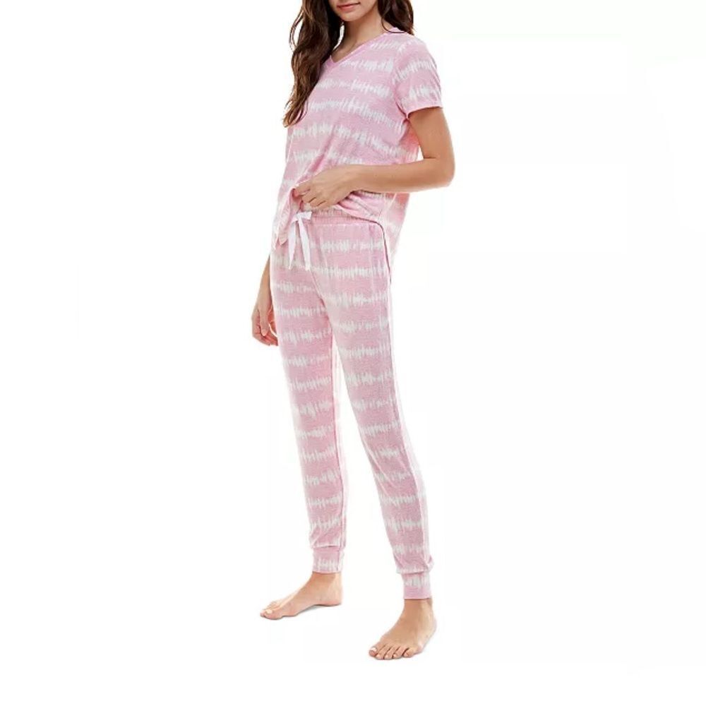 Roudelain V-Neck T-Shirt & Jogger Pants Pajama Set